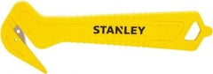 Stanley - Recessed/Concealed Fixed Blade Safety Cutter - 0.372" Steel Blade, Yellow & Black Plastic Handle, 1 Blade Included - USA Tool & Supply