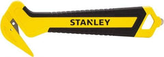 Stanley - Recessed/Concealed Fixed Blade Safety Cutter - 0.372" Steel Blade, Yellow & Black Bi-Material Handle, 1 Blade Included - USA Tool & Supply