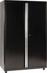 Sandusky Lee - 4 Shelf Locking Storage Cabinet - Steel, 46" Wide x 24" Deep x 72" High, Black - USA Tool & Supply