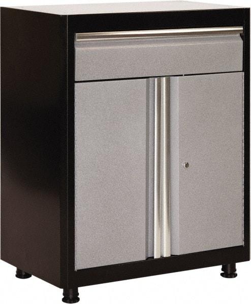 Sandusky Lee - 3 Shelf Base Storage Cabinet - Steel, 30" Wide x 18" Deep x 36" High, Black/Multi-Granite - USA Tool & Supply