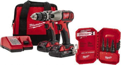 Milwaukee Tool - 18 Volt Cordless Tool Combination Kit - Includes Compact Drill/Driver & Impact Driver, Lithium-Ion Battery Included - USA Tool & Supply