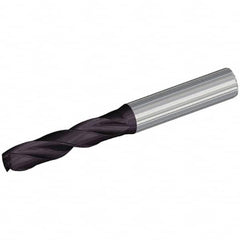 Kennametal - 4.5mm 132° Spiral Flute Solid Carbide Taper Length Drill Bit - USA Tool & Supply