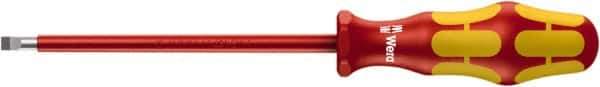 Wera - 4mm Blade Width, 9-3/4" OAL Slotted Screwdriver - 150mm Blade Length, Round Shank, Acetate with Rubber Grip Handle - USA Tool & Supply