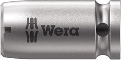 Wera - 1/4 Socket Drive to 1/4 Hex Female Square-Drive to Hex Bit Adapter - 1" OAL - USA Tool & Supply