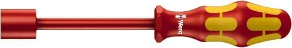 Wera - 5/8" Solid Shaft Insulated Nutdriver - Cushion Grip Handle, 237mm OAL - USA Tool & Supply