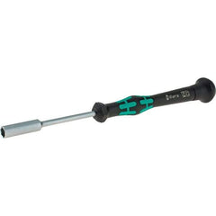 Wera - 5mm Solid Shaft Precision Nutdriver - Cushion Grip Handle, 6-1/4" OAL - USA Tool & Supply