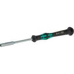 Wera - 4mm Solid Shaft Precision Nutdriver - Cushion Grip Handle, 6-1/4" OAL - USA Tool & Supply
