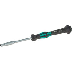Wera - 3.2mm Solid Shaft Precision Nutdriver - Cushion Grip Handle, 6-1/4" OAL - USA Tool & Supply