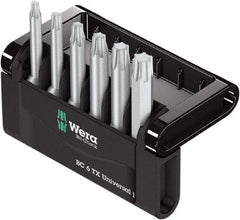 Wera - 6 Piece, 1/4" Drive Screwdriver Bit Set - T10 to T40 Torx - USA Tool & Supply