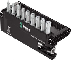 Wera - 10 Piece, 1/4" Drive Screwdriver Bit Set - T8 to T40 Torx - USA Tool & Supply