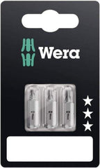 Wera - 3 Piece, 1/4" Drive Screwdriver Bit Set - #1, #2 & #3 Phillips - USA Tool & Supply