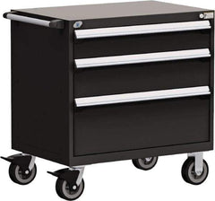 Rousseau Metal - 5 Drawer Steel Tool Roller Cabinet - 30" Wide x 37-1/2" High x 21" Deep, Ball Bearing Drawer Slides, Black - USA Tool & Supply