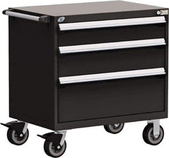 Rousseau Metal - 5 Drawer Steel Tool Roller Cabinet - 30" Wide x 37-1/2" High x 27" Deep, Ball Bearing Drawer Slides, Black - USA Tool & Supply