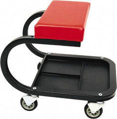 Whiteside - 440 Lb Capacity, 4 Wheel Creeper Seat with Tray - Steel, 15-1/2" Long x 19" High x 14" Wide - USA Tool & Supply