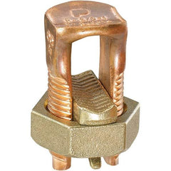 Panduit - 8 AWG, Copper Wire Compatible, Copper Alloy, Hex Split Bolt Connector - 3-3/4" OAL, 1.03" Wire Slot Diam, 26.162" Head Width - USA Tool & Supply