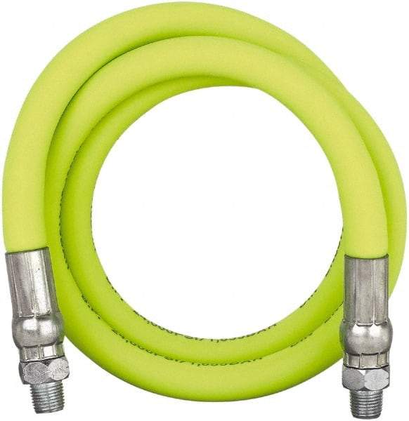 Legacy - 3' Long, 10,000 psi Operating Pressure, Rubber Grease Gun Hose - 3/16 NPT, 10,000 psi Burst Pressure - USA Tool & Supply