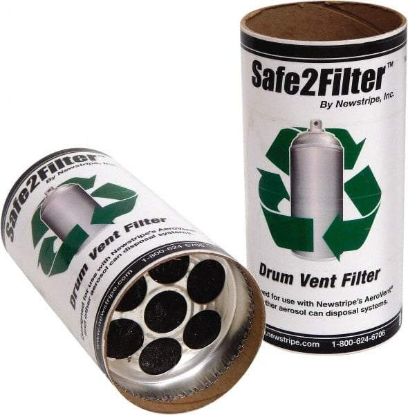 Made in USA - Trash Compactor/Crusher Filter Replacement - 4" Wide x 8" Long x 8" High, For 10004841 Single Carbon Filter Assemblies, 10004840 Aerovent Can Disposal Systems - USA Tool & Supply