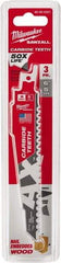 Milwaukee Tool - 6" Long x 1" Thick, Carbide Reciprocating Saw Blade - Tapered Profile, 5 TPI, Toothed Edge, Universal Shank - USA Tool & Supply