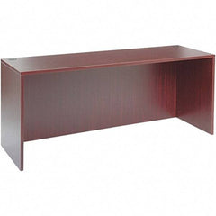 ALERA - 70.88" Long x 29.63" High x 23.63" Deep, Kneespace Credenza - Mahogany (Color), Woodgrain Laminate - USA Tool & Supply