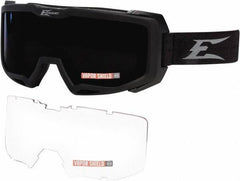Edge Eyewear - Size Universal, Clear/Gray Polycarbonate Anti-Fog Lens, Safety Goggles - Indirect Vent, Black Nylon Frame - USA Tool & Supply