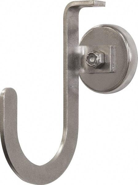 Mag-Mate - 42 Lb Capacity, 3-1/4" Projection, 304 Stainless Steel Magnetic J Hook - 5" OAL - USA Tool & Supply