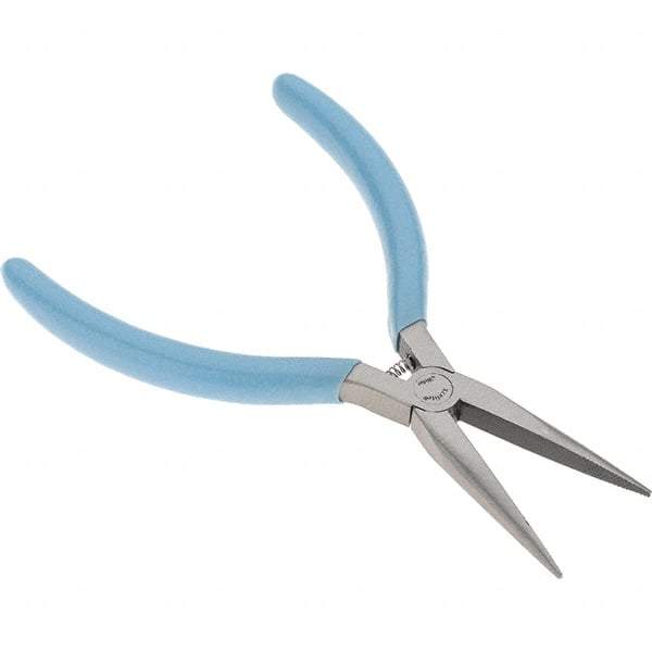 Xcelite - 5-1/2" Jaw Length x 17/32" Jaw Width, Long Nose Comfort Grip Pliers - Serrated Jaw, Bi-Material Cushion Handle - USA Tool & Supply