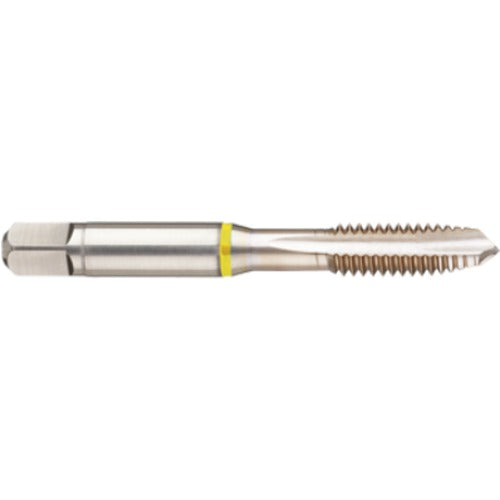 ‎10-24 3 Flute 2B Cobalt Spiral Point Plug Yellow Ring Tap-Bright Finish - USA Tool & Supply