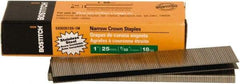 Stanley Bostitch - 1" Long x 7/32" Wide, 18 Gauge Narrow Crown Construction Staple - Steel, Chisel Point - USA Tool & Supply