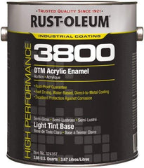 Rust-Oleum - 1 Gal Light Tint Base Semi Gloss Finish Acrylic Enamel Paint - 150 to 270 Sq Ft per Gal, Interior/Exterior, Direct to Metal - USA Tool & Supply