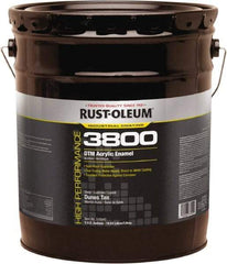 Rust-Oleum - 5 Gal Dunes Tan Gloss Finish Acrylic Enamel Paint - 150 to 270 Sq Ft per Gal, Interior/Exterior, Direct to Metal - USA Tool & Supply