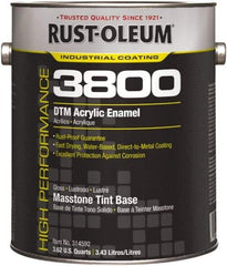 Rust-Oleum - 1 Gal Masstone Tint Base Gloss Finish Acrylic Enamel Paint - 150 to 270 Sq Ft per Gal, Interior/Exterior, Direct to Metal - USA Tool & Supply