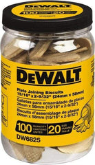 DeWALT - Size 20 Biscuits - 100 Pieces, Tube - USA Tool & Supply