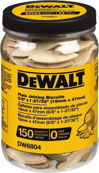 DeWALT - Size 0 Biscuits - 150 Pieces, Tube - USA Tool & Supply