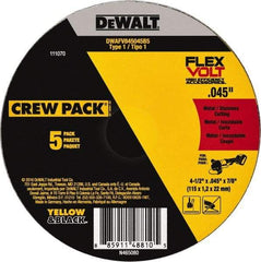 DeWALT - 4-1/2" Ceramic Cutoff Wheel - 0.045" Thick, 7/8" Arbor, 13,300 Max RPM, Use with Portable Tools - USA Tool & Supply