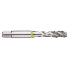 1-8 2B 4-Flute Cobalt Yellow Ring Semi-Bottoming 40 degree Spiral Flute Tap-Bright - USA Tool & Supply