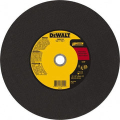 DeWALT - 14" 24 Grit Aluminum Oxide Cutoff Wheel - 1/8" Thick, 20mm Arbor, 5,500 Max RPM, Use with Chop Saws - USA Tool & Supply