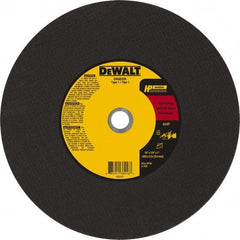 DeWALT - 14" 24 Grit Aluminum Oxide Cutoff Wheel - 1/8" Thick, 20mm Arbor, 5,500 Max RPM, Use with Chop Saws - USA Tool & Supply