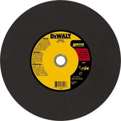 DeWALT - 14" 24 Grit Aluminum Oxide Cutoff Wheel - 1/8" Thick, 1" Arbor, 5,500 Max RPM, Use with Chop Saws - USA Tool & Supply