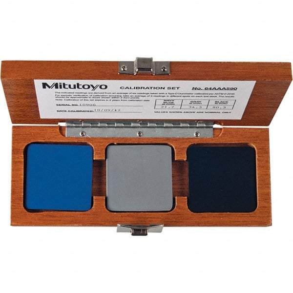 Mitutoyo - 20 HD to 80 HRB Hardness, Shore D Scale, Calibration Set - Mid Hardness Range Description, 3 Piece - USA Tool & Supply