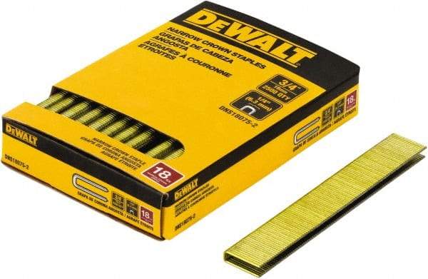 DeWALT - 5/8" Long x 1/4" Wide, 18 Gauge Crowned Construction Staple - Steel, Copper Finish, Chisel Point - USA Tool & Supply