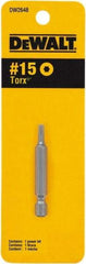 DeWALT - T15 Torx Bit - 1/4" Drive, 1" OAL - USA Tool & Supply