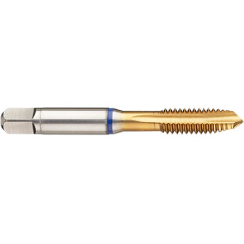 M6 × 1.0 3FL 6H PM Cobalt Spiral Point Plug Blue Ring Tap-TiN - USA Tool & Supply