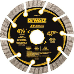 DeWALT - 4-1/2" Diam, 5/8" Arbor Hole Diam, 10 Tooth Wet & Dry Cut Saw Blade - Diamond Matrix, Fast Cutting Action, Standard Round Arbor - USA Tool & Supply