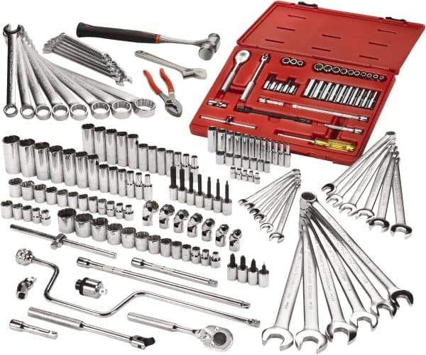 Proto - 179 Piece 1/4 & 3/8" Drive Master Tool Set - Comes in Roller Cabinet - USA Tool & Supply