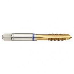 14732 2B 3-Flute PM Cobalt Blue Ring Spiral Point Plug Tap-TiN - USA Tool & Supply