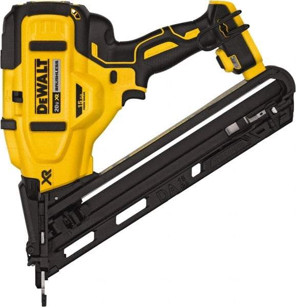 DeWALT - Cordless Finish Nailer - 15 Gauge Nail Diam, 1-1/4 to 2-1/2" Long Nail, Lithium-Ion Batteries Not Included - USA Tool & Supply