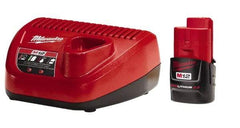 Milwaukee Tool - 12 Volt, 1 Battery Lithium-Ion Power Tool Charger - Battery Included - USA Tool & Supply