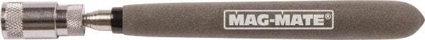 Mag-Mate - 32" Long LED Light Magnetic Retriever Tool - 22 Lb Max Pull, 7-1/2" Collapsed Length, 11/16" Head Diam, Stainless Steel - USA Tool & Supply