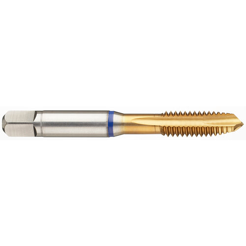 ‎1/4-28 3FL 2B PM Cobalt Spiral Point Plug Blue Ring Tap-TiN - USA Tool & Supply