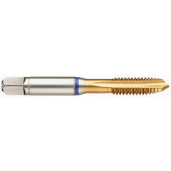 ‎1/4-28 3FL 2B PM Cobalt Spiral Point Plug Blue Ring Tap-TiN - USA Tool & Supply